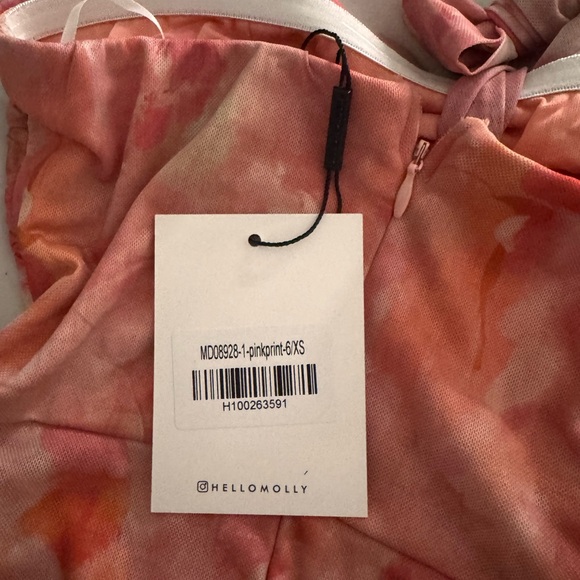 Hello Molly Pink and White Asymmetrical Maxi dress - Picture 3 of 4